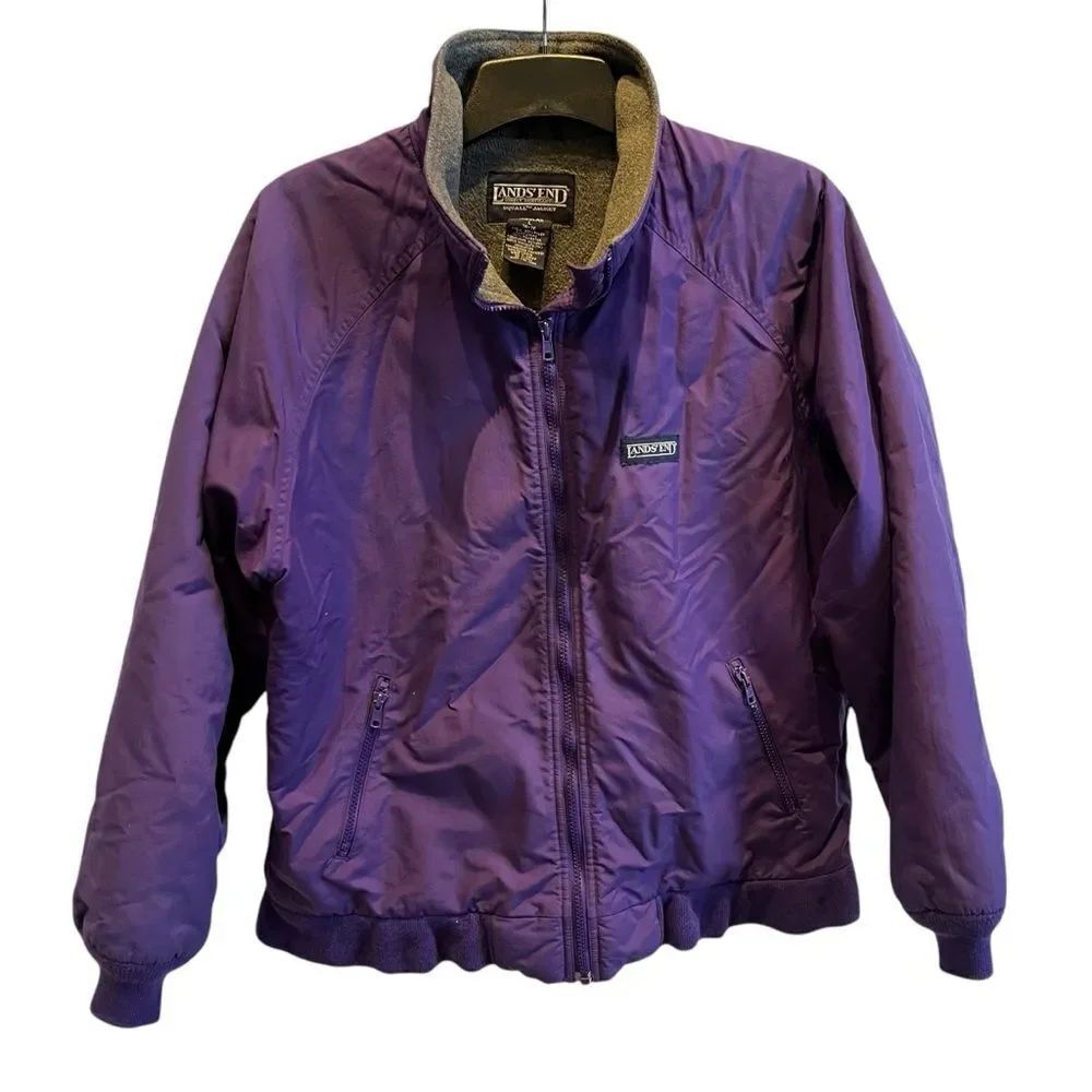 Lands' End Women's Winter Coat Purple Full Zip Size Large(14-16)